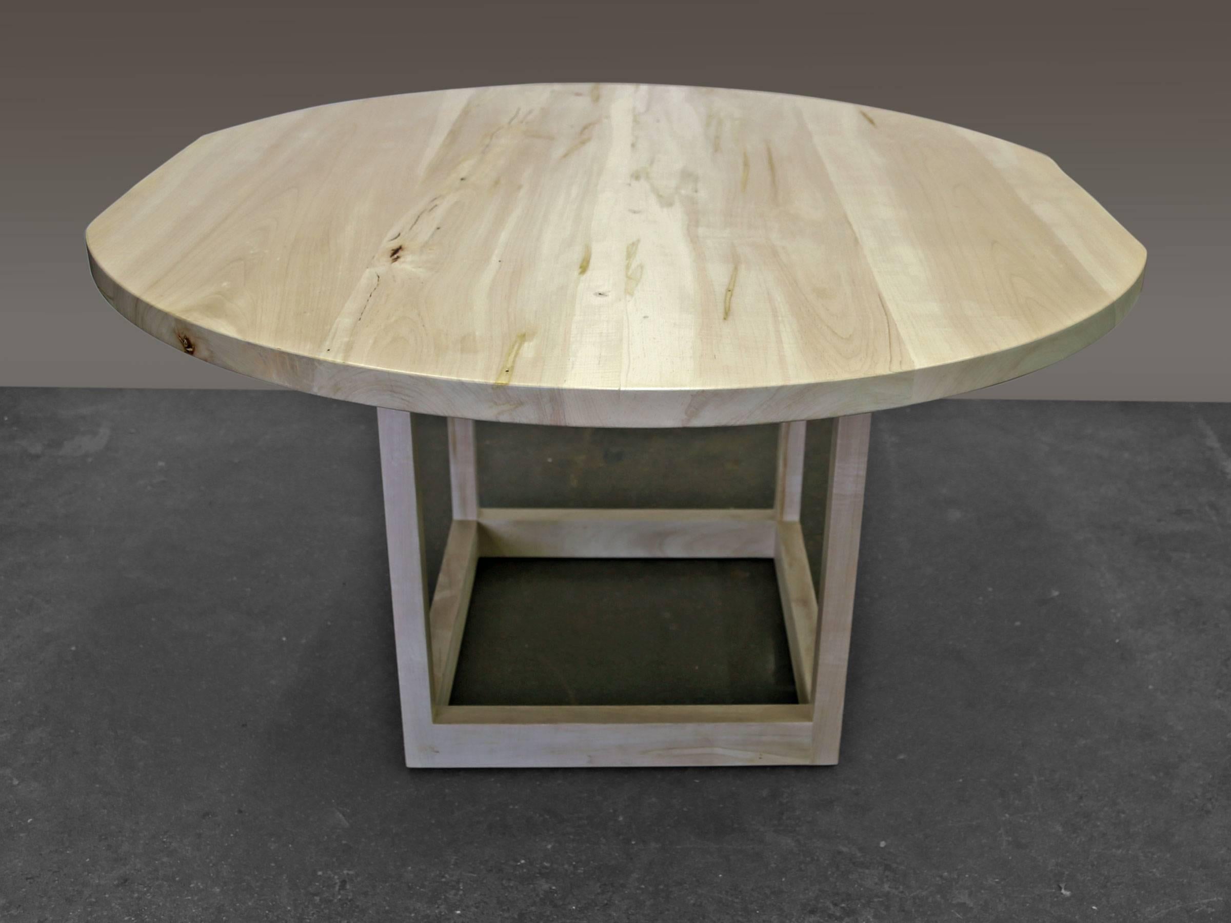 Sentient Flow Round Pedestal Table in Ambrosia Maple with Live Edge In New Condition For Sale In Brooklyn, NY