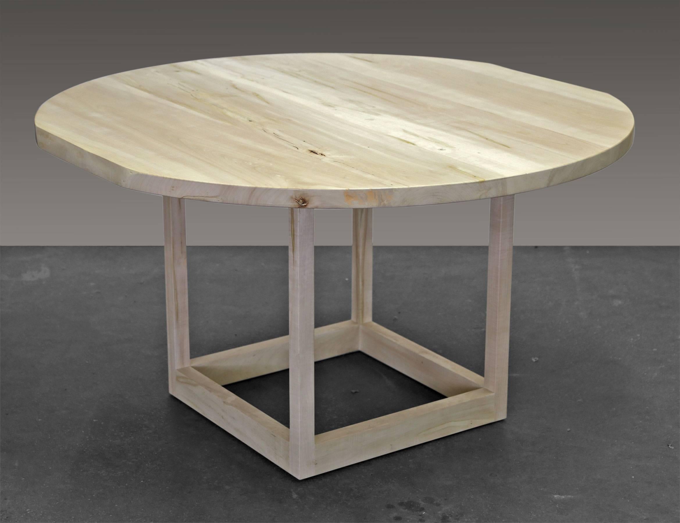 American Sentient Flow Round Pedestal Table in Ambrosia Maple with Live Edge For Sale