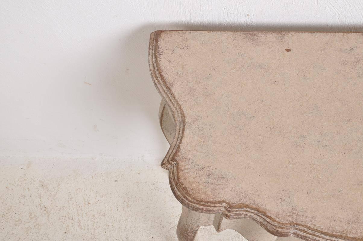 Patinated Swedish Rococo Style Console Table