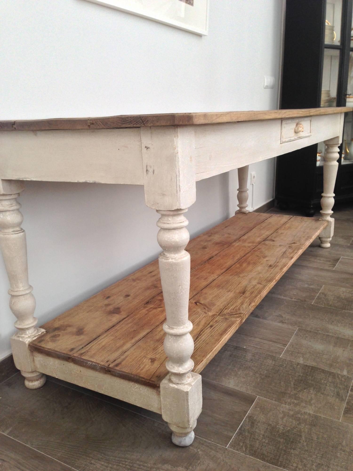 Pine French Antique Drapers Table