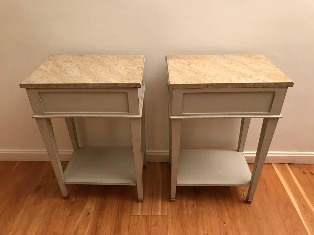 Pair of French Louis XVI Style Bed Side Tables, 19th Century In Excellent Condition In Madrid, ES