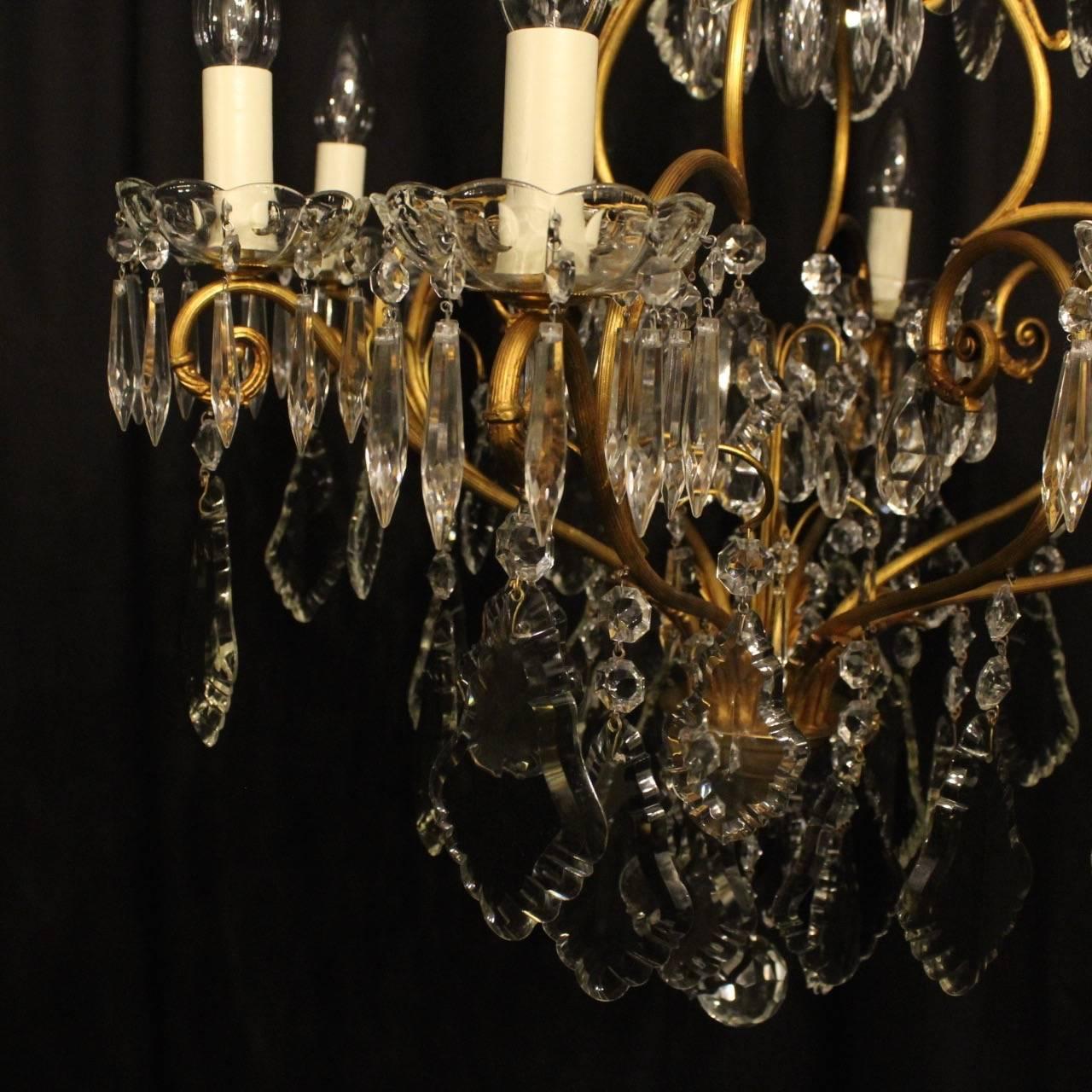 French Gilded Nine-Light Antique Chandelier For Sale 2
