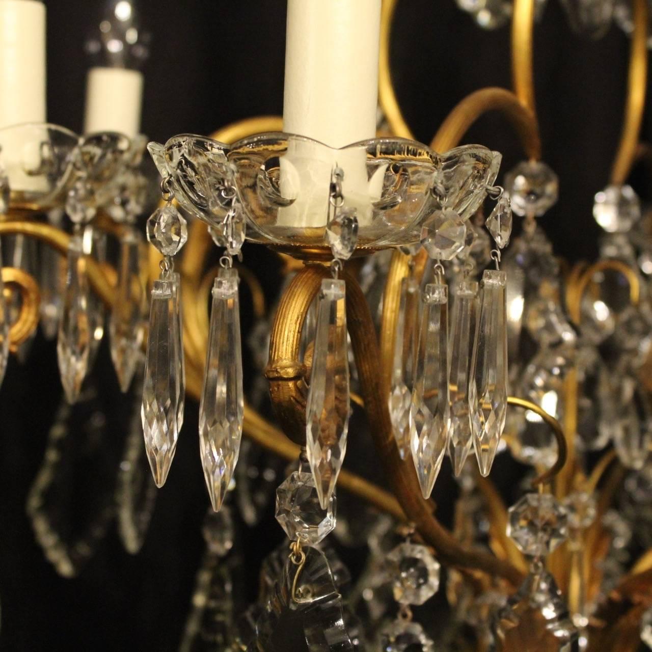 French Gilded Nine-Light Antique Chandelier For Sale 1