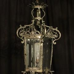 French Bronze Gasolier Antique Hall Lantern
