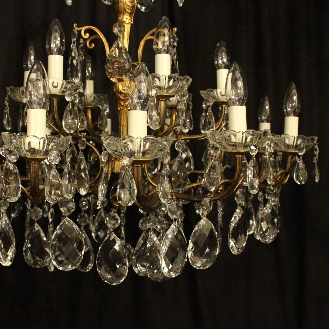 Rococo Italian Gilded Eighteen-Light Antique Chandelier