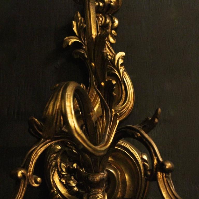 Italian Gilded Triple-Arm Antique Wall Lights at 1stdibs