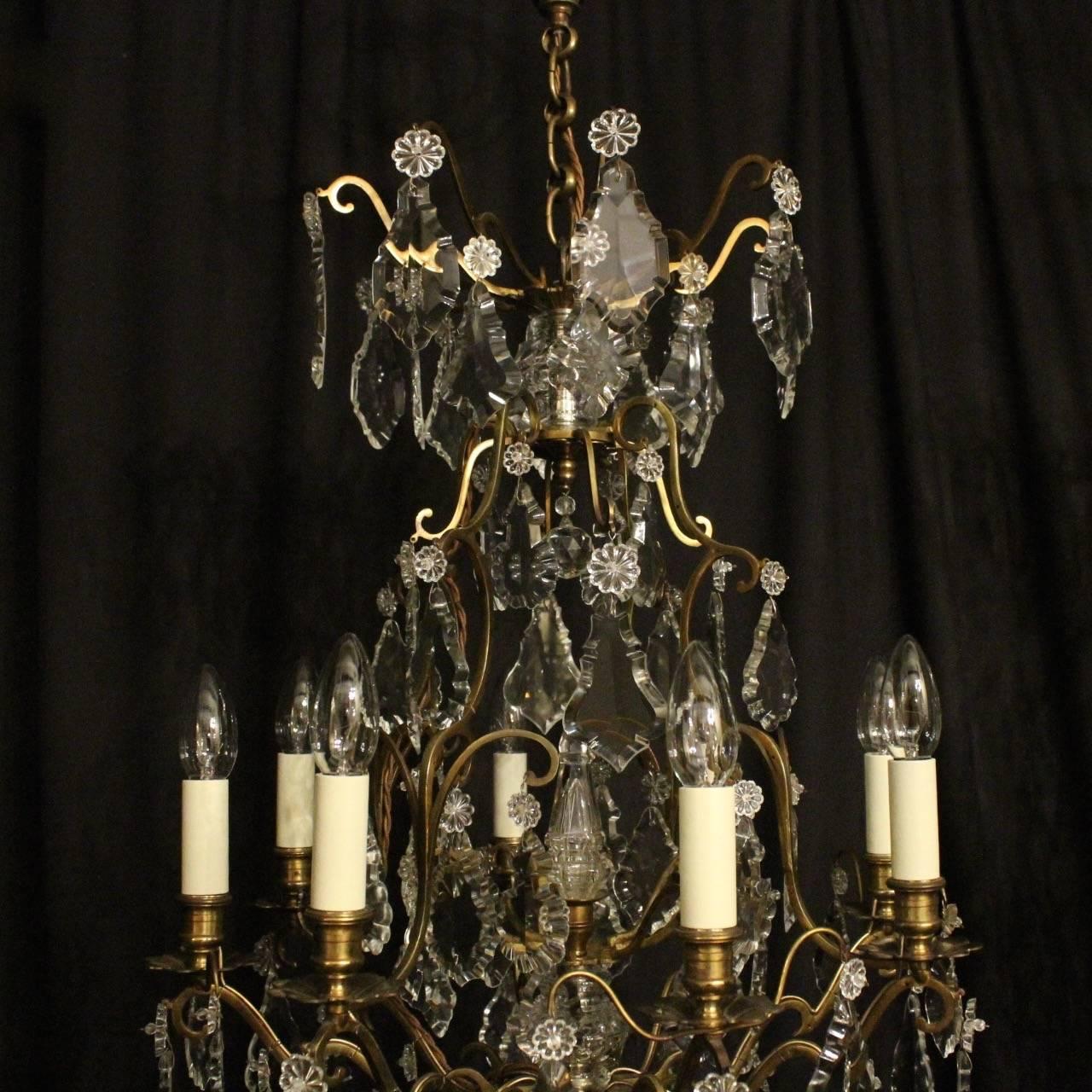 French Pair of Eight Light Antique Chandeliers In Excellent Condition In Chester, GB