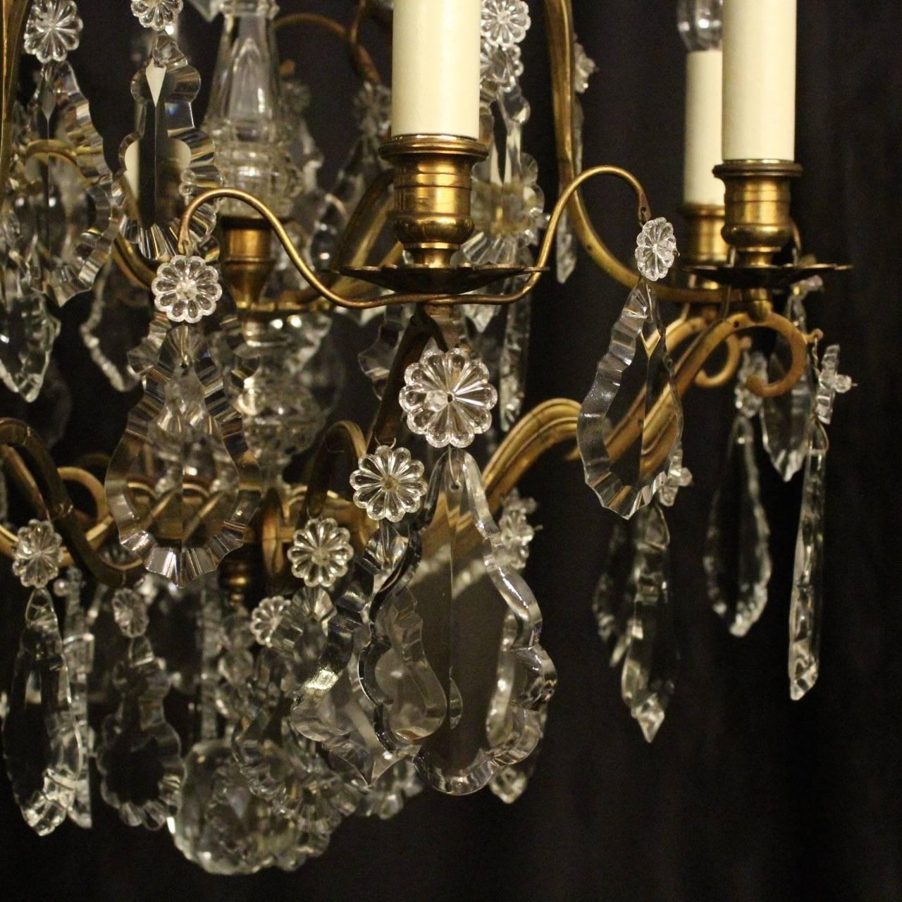 French Pair of Eight Light Antique Chandeliers 1