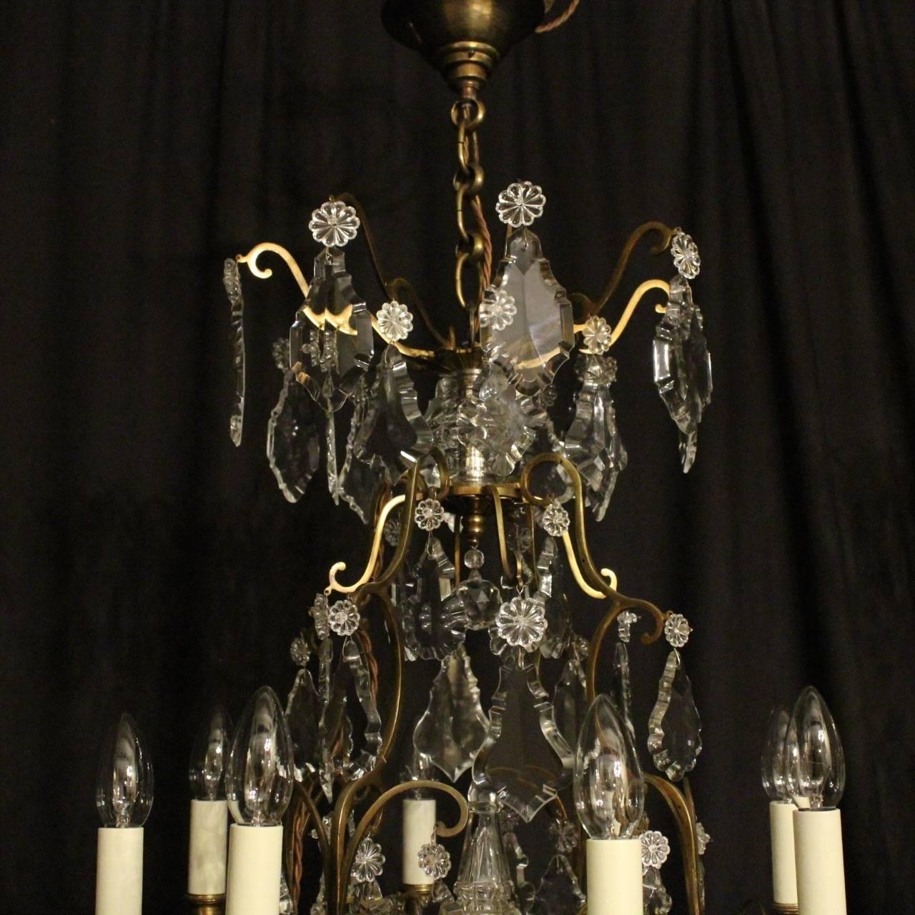 French Pair of Eight Light Antique Chandeliers 2