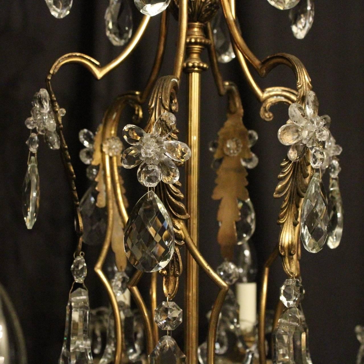 French Gilded Bronze and Crystal Twelve-Light Chandelier 5