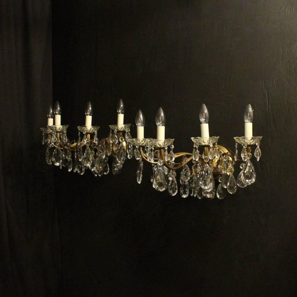 Italian Pair of Large Five-Arm Antique Wall Lights 4