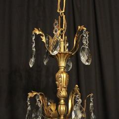 Italian Gilded Bronze and Crystal Antique Chandelier