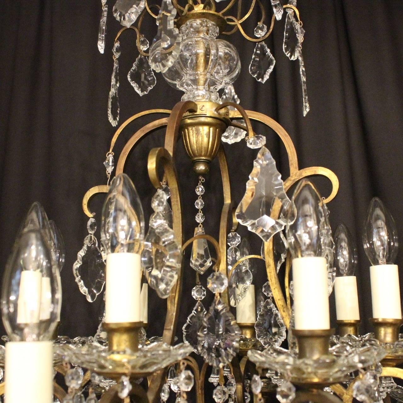 French Sixteen-Light Antique Cage Antique Chandelier 1