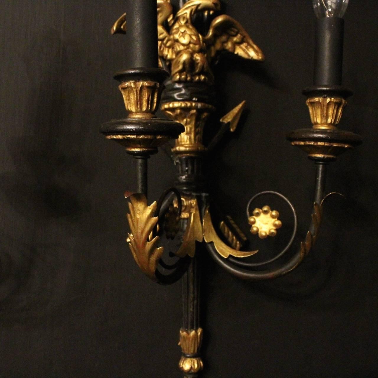 Italian Set of Four Gilded Eagle Wall Lights In Excellent Condition In Chester, GB