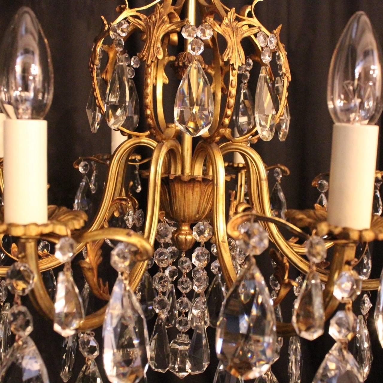 Italian Gilded Eight-Light Cage Antique Chandelier 1