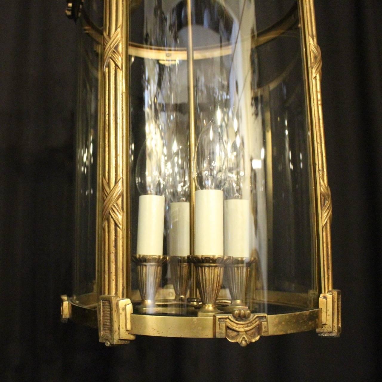 Gilt French Gilded Four-Light Antique Hall Lantern