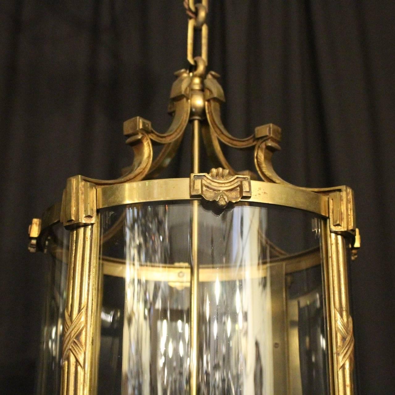 French Gilded Four-Light Antique Hall Lantern 1