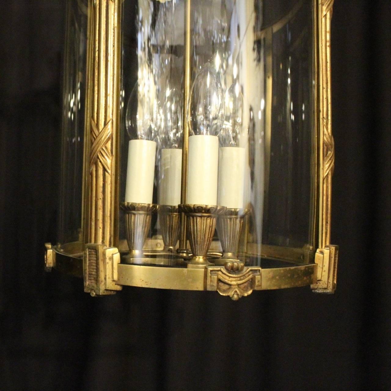 French Gilded Four-Light Antique Hall Lantern 3
