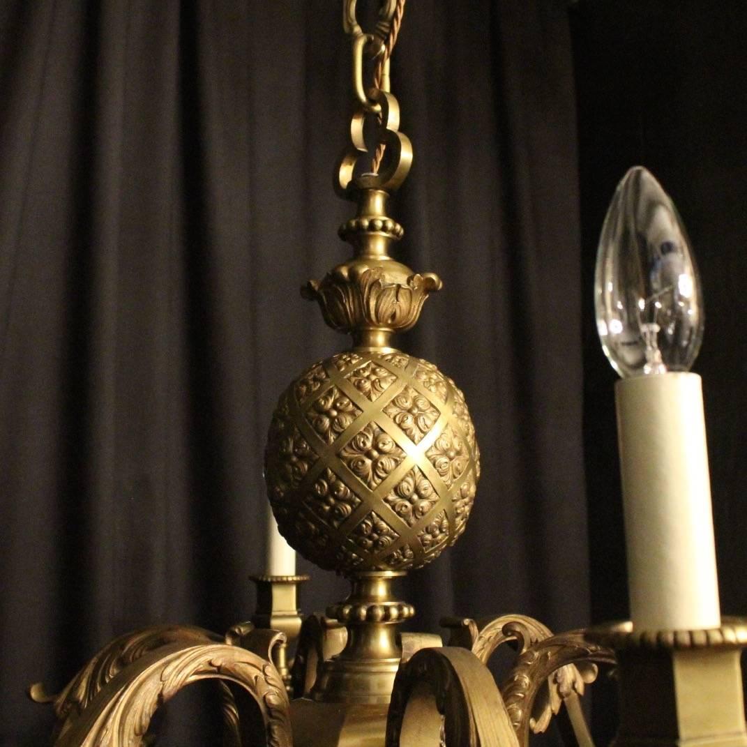 Gilt 19th Century French Bronze Six-Light Antique Chandelier