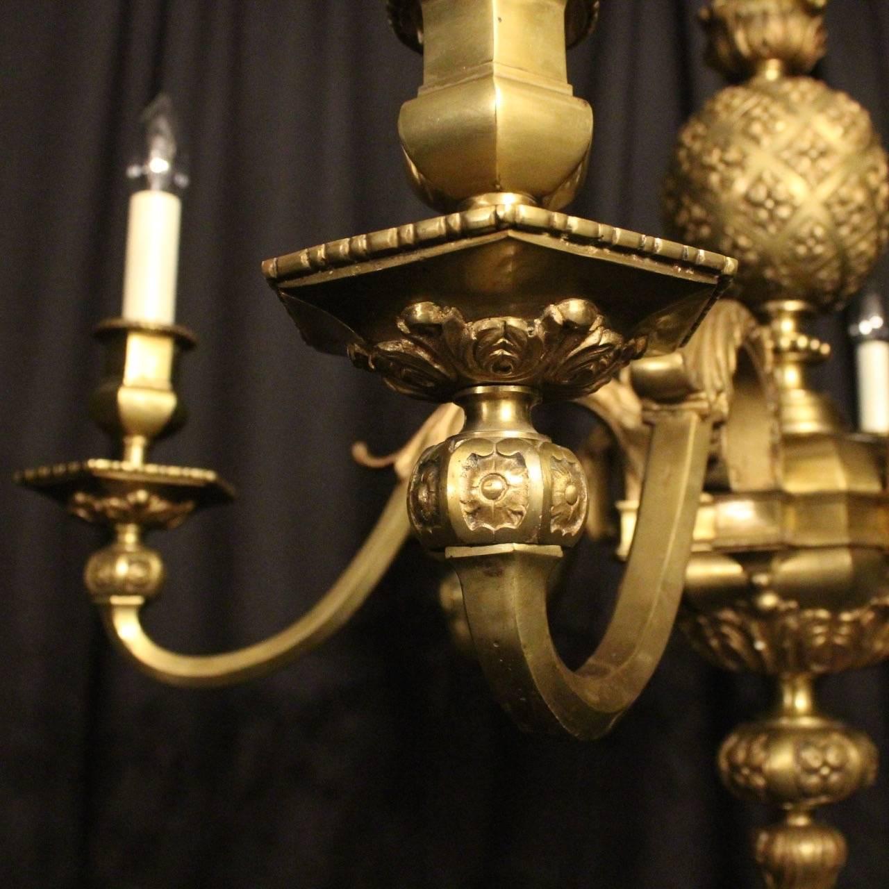 Gothic Revival 19th Century French Bronze Six-Light Antique Chandelier