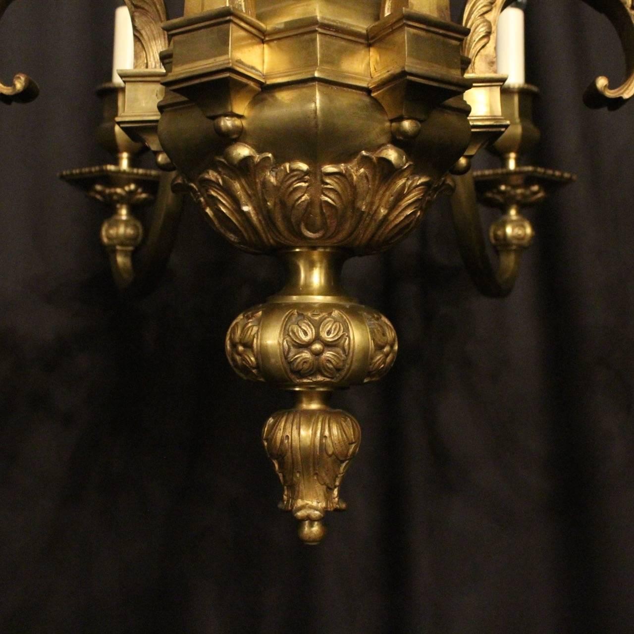 19th Century French Bronze Six-Light Antique Chandelier 3