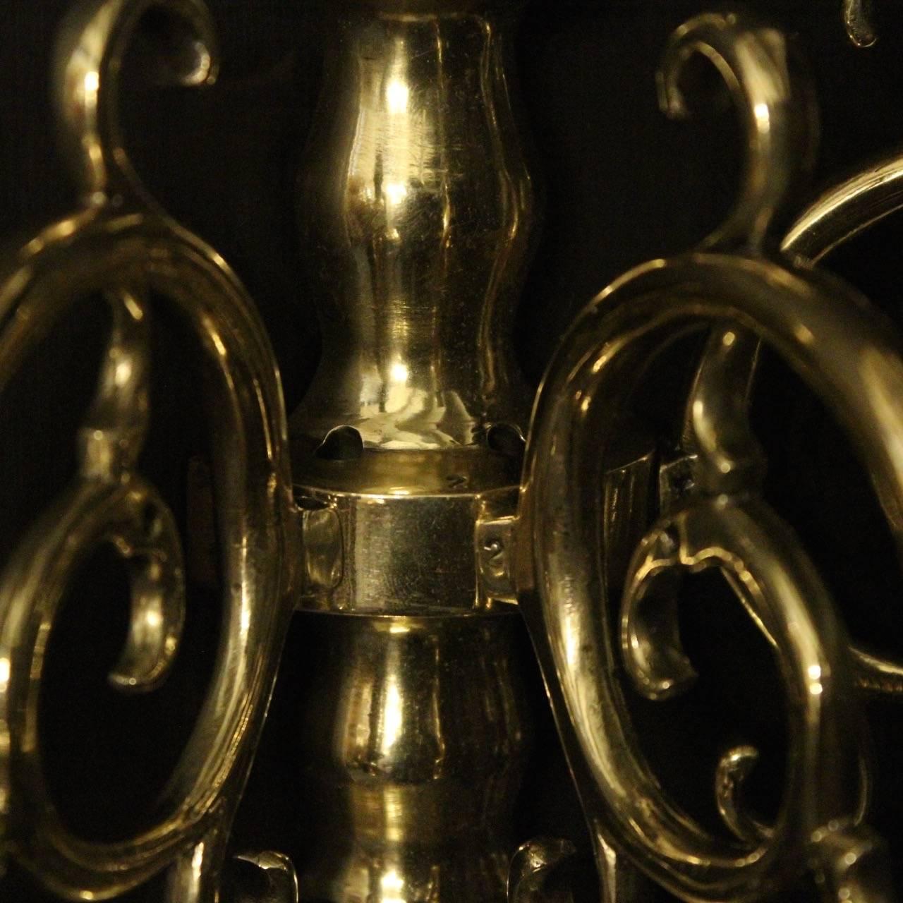 English Set of Four Brass Antique Sconces (Georgian)