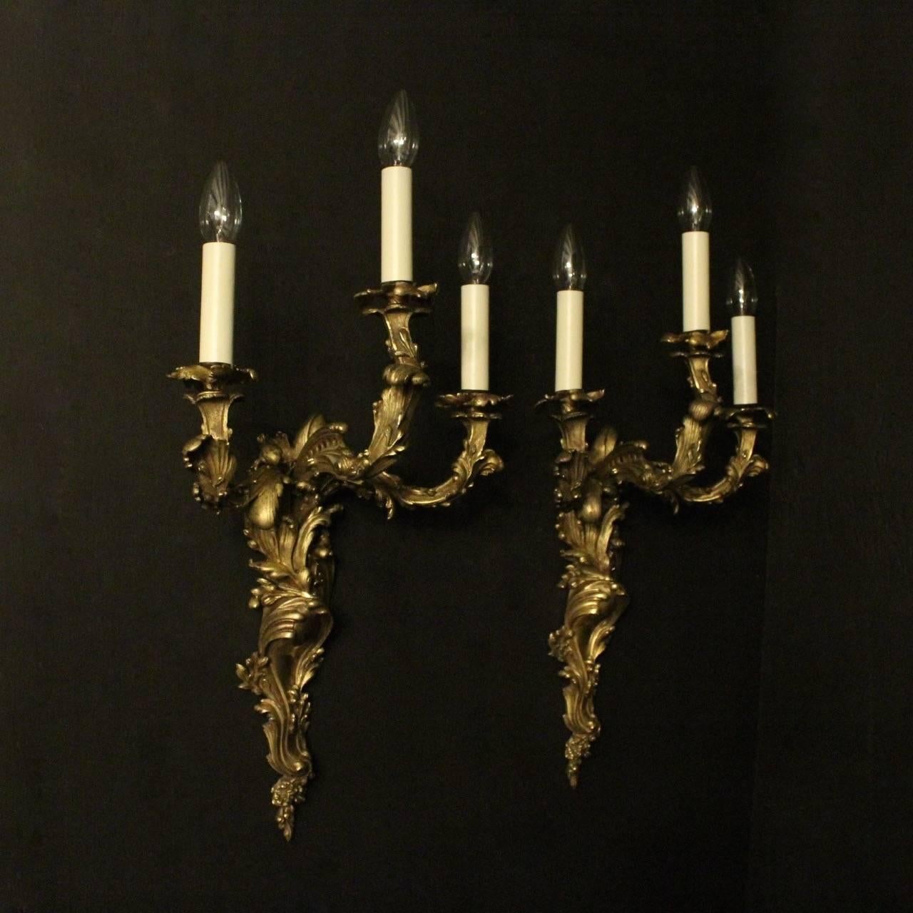 French 19th Century Gilded Wall Sconces 2
