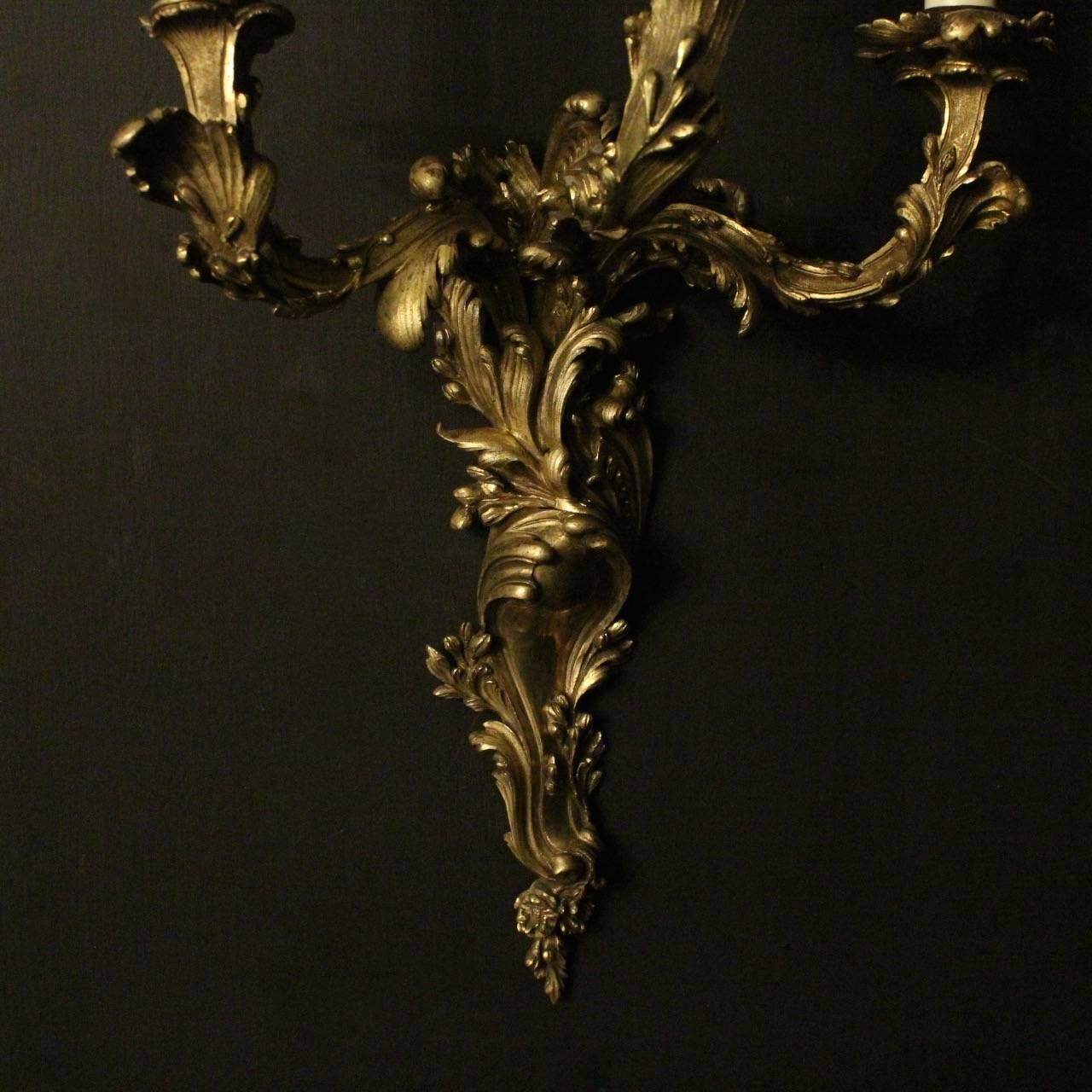 Gilt French 19th Century Gilded Wall Sconces