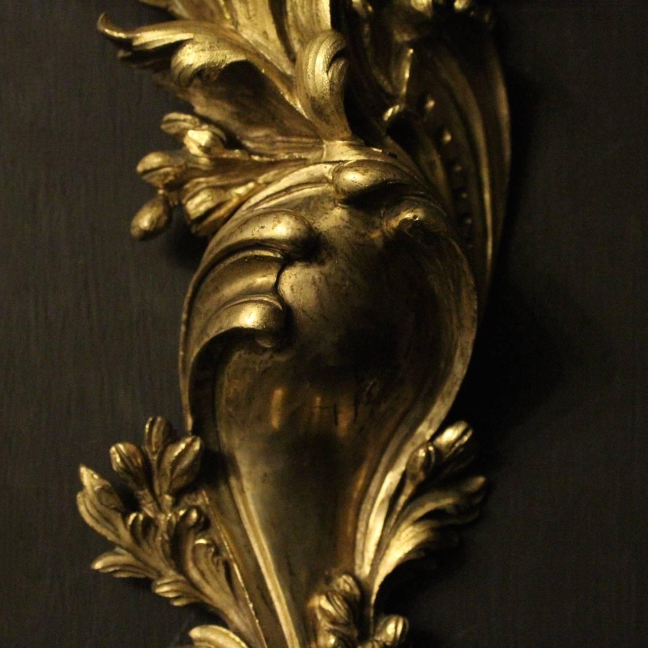 French 19th Century Gilded Wall Sconces In Excellent Condition In Chester, GB