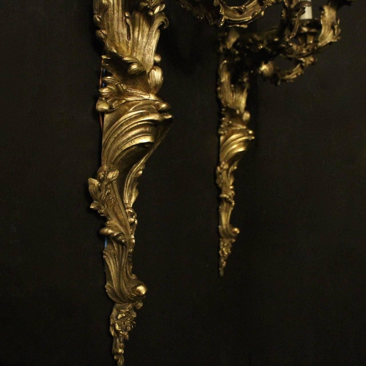 Mid-19th Century French 19th Century Gilded Wall Sconces