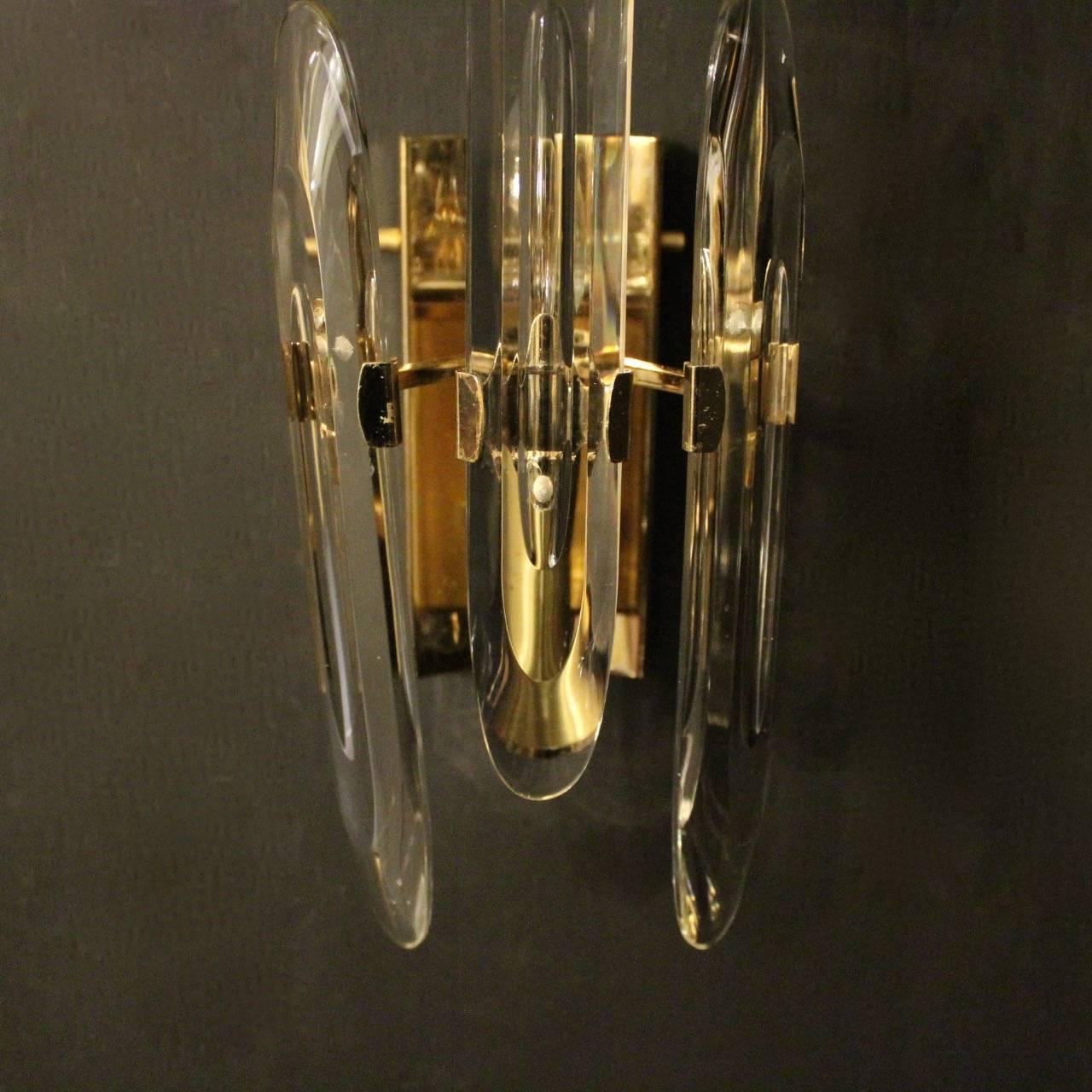 Plated Italian Gold Sciolari Single Arm Wall Lights