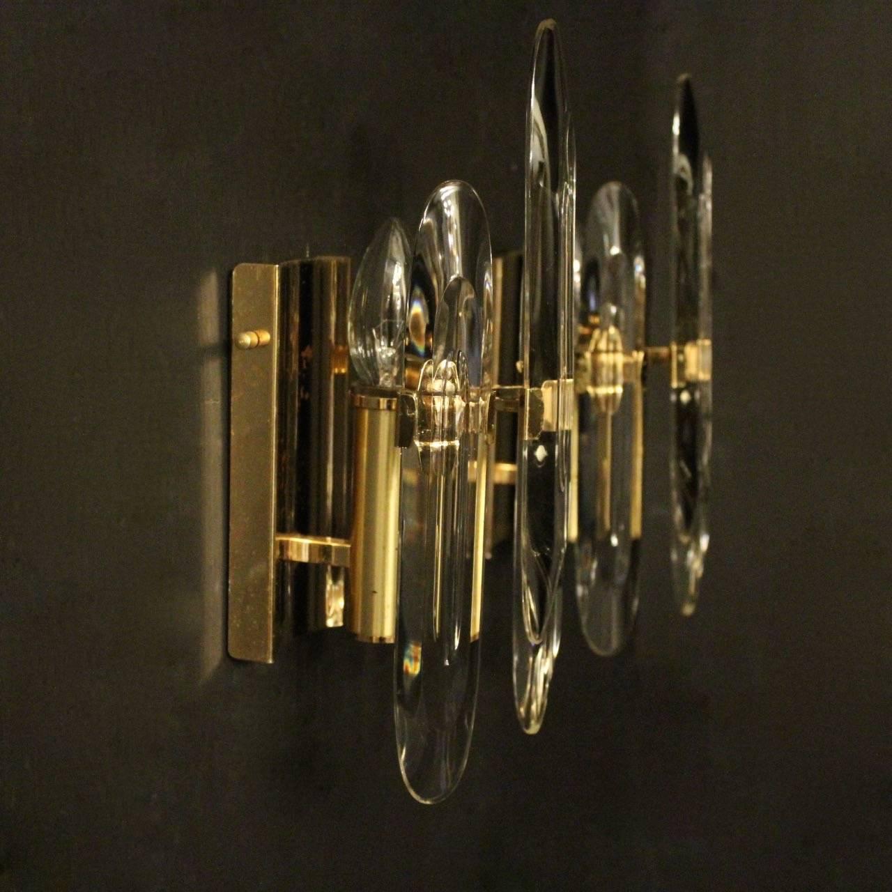 Gold Plate Italian Gold Sciolari Single Arm Wall Lights