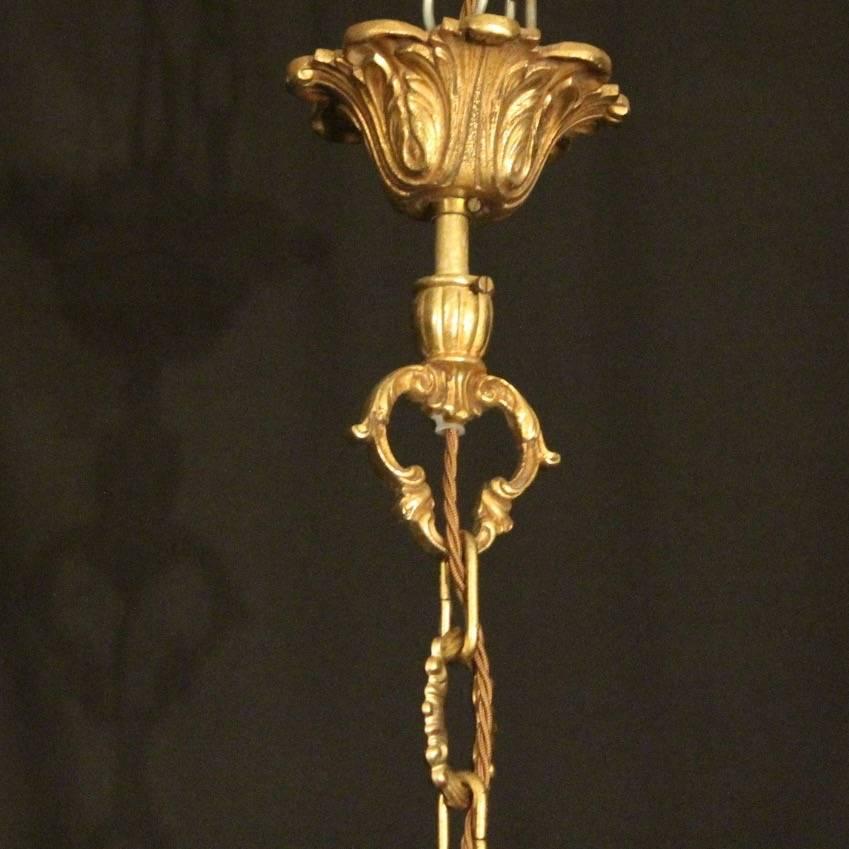 Italian Pair of Four-Light Gilded Bronze Cherub Lanterns 4