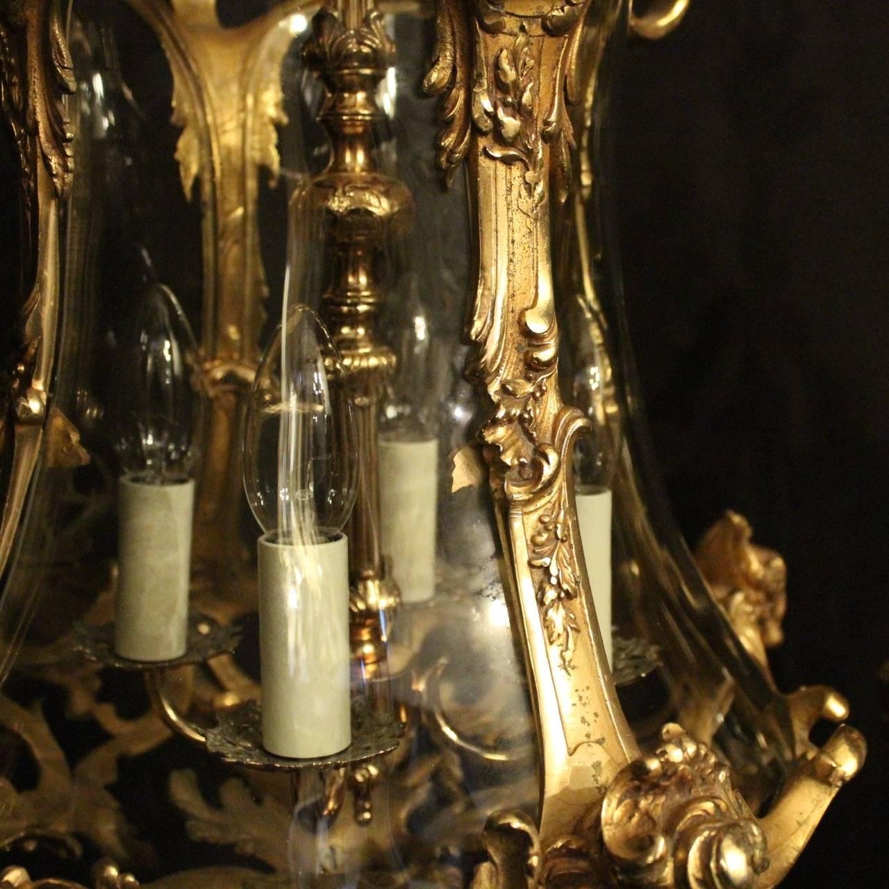 Italian Pair of Four-Light Gilded Bronze Cherub Lanterns 3