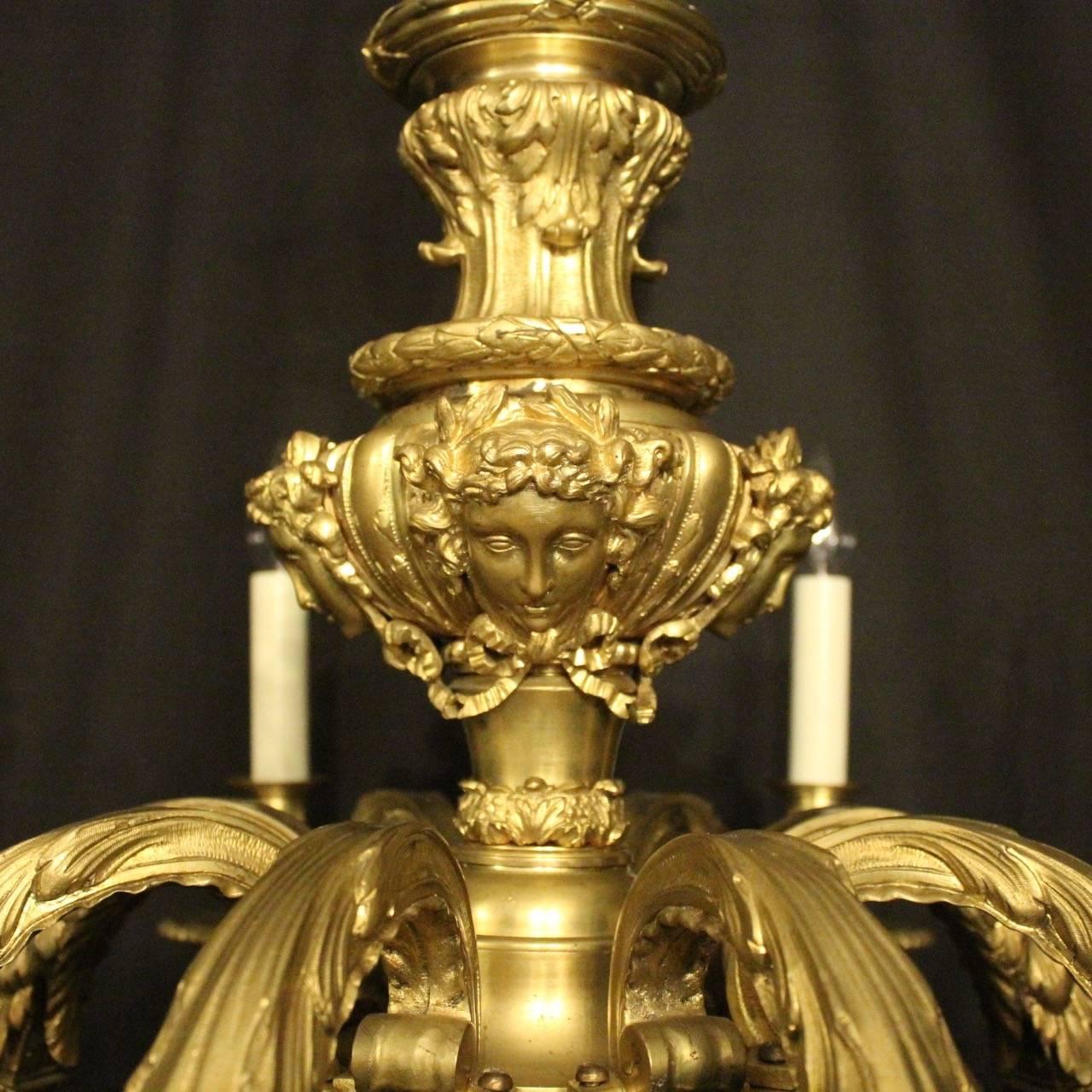 French Gilded Bronze Mazarin Eight-Light Antique Chandelier 5