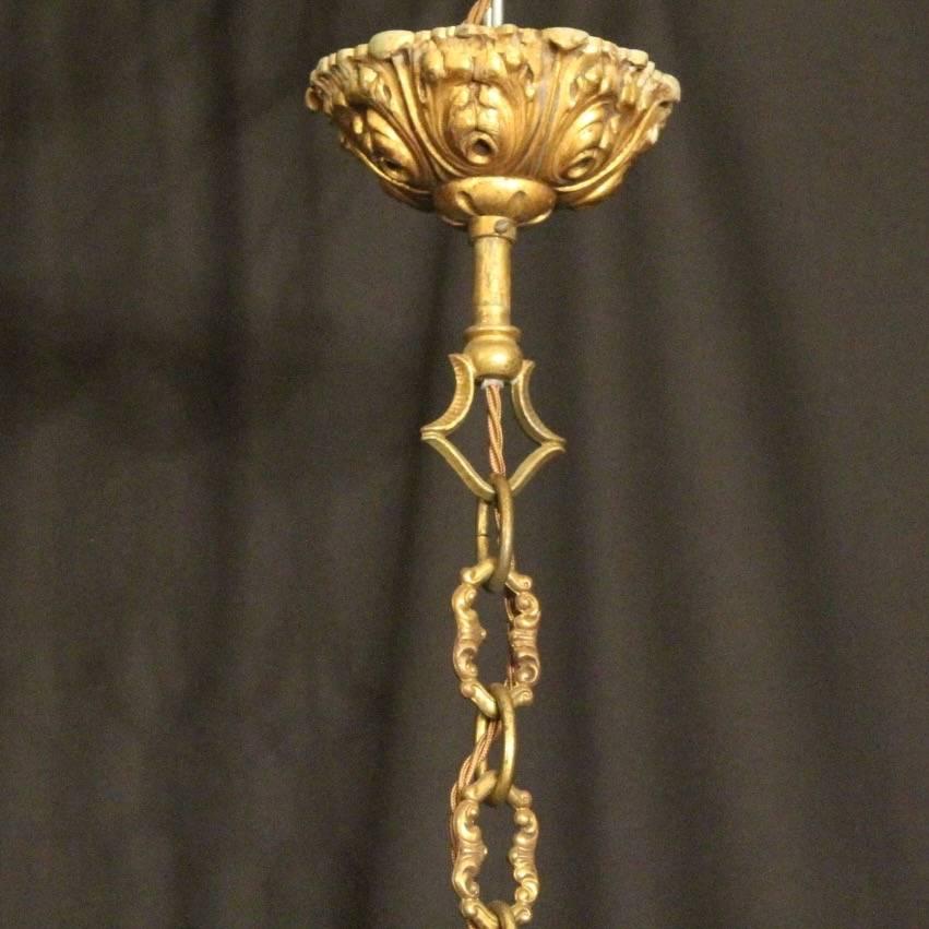 Italian Bronze and Crystal Nine-Light Antique Chandelier 3