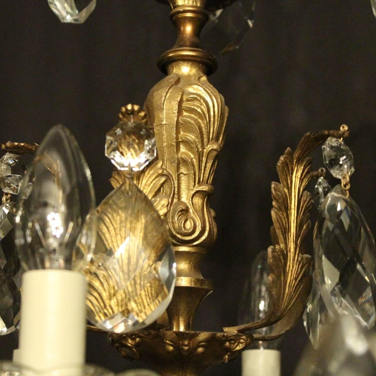 Italian Gilded and Crystal Twelve-Light Antique Chandelier 2