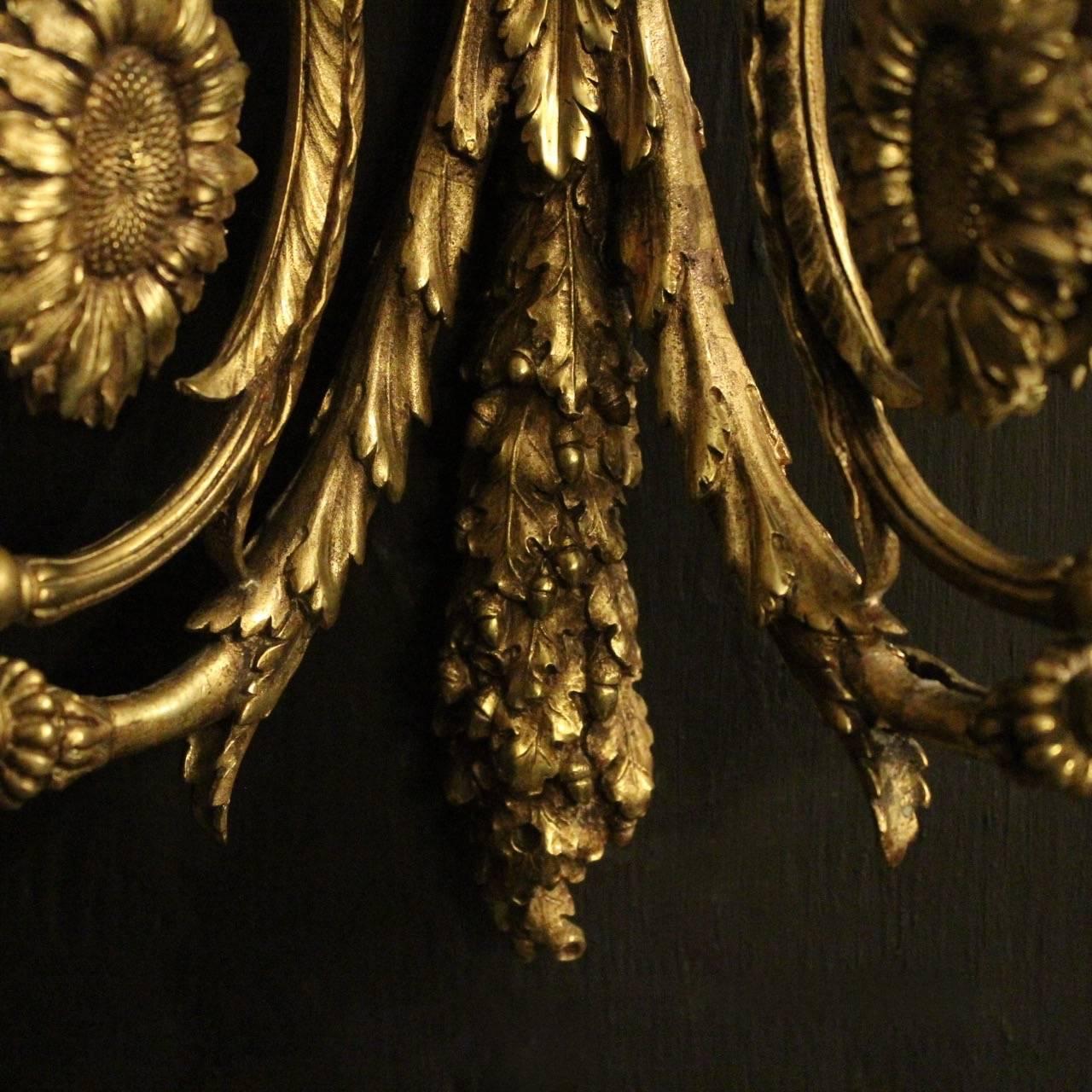 French Set of Four Gilded Bronze 19th Century Antique Wall Sconces 2