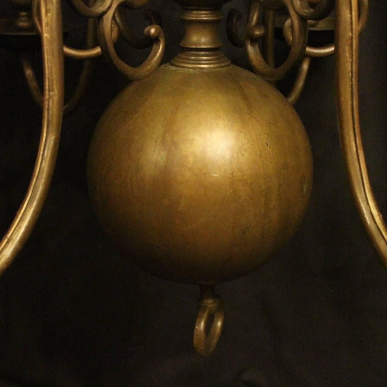 Flemish 19th Century Bronze Twelve-Light Candle Antique Chandelier 2