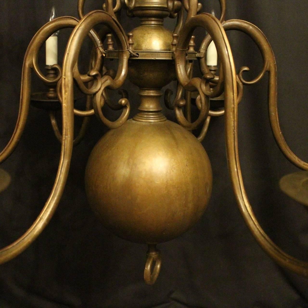Flemish 19th Century Bronze Twelve-Light Candle Antique Chandelier 5