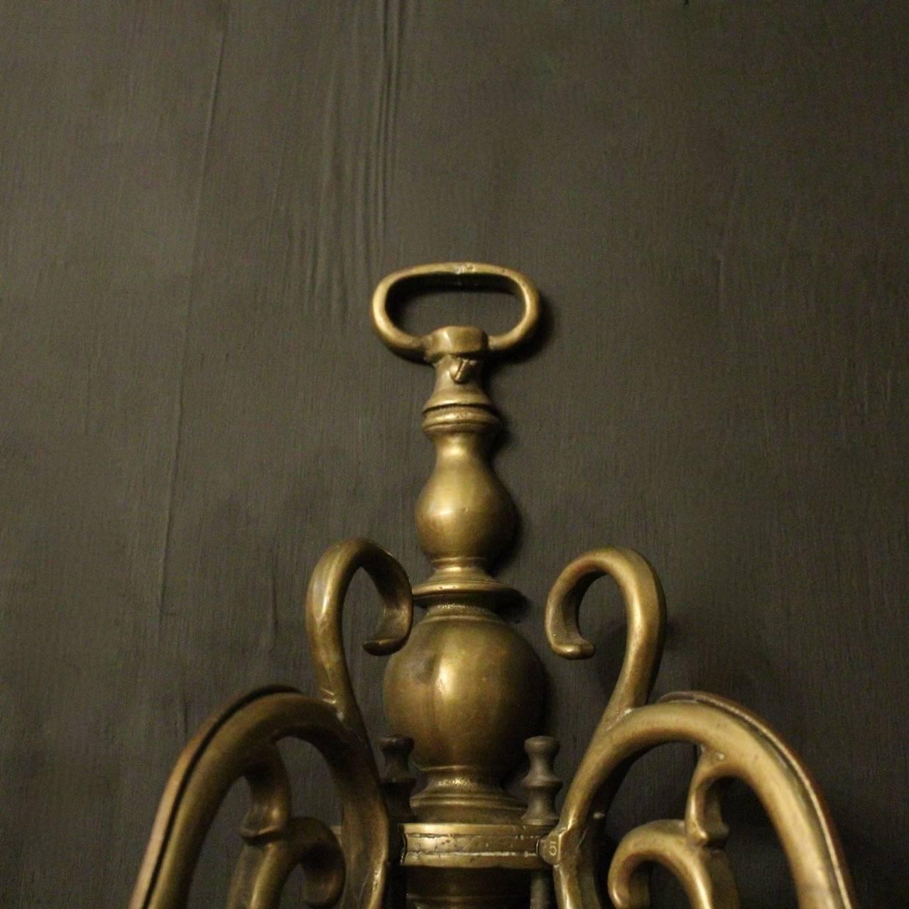 British Colonial Flemish 19th Century Set of Four Bronze Twin-Arm Antique Sconces