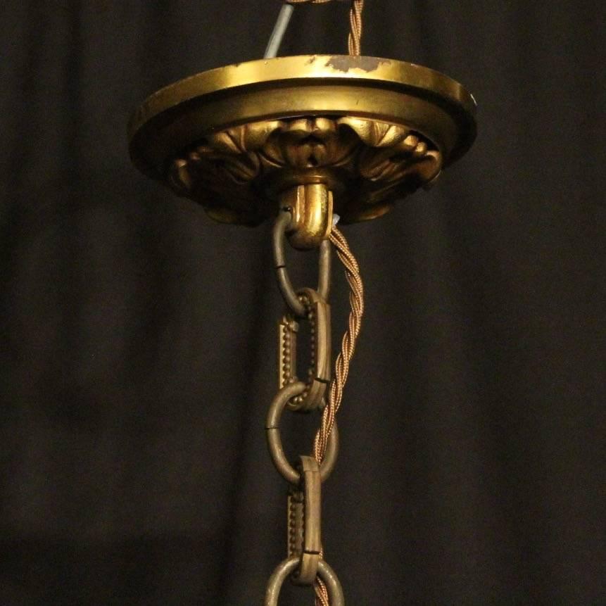 French 19th Century Gilded Bronze Antique Hall Lantern For Sale 5