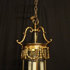 French 19th Century Gilded Bronze Antique Hall Lantern