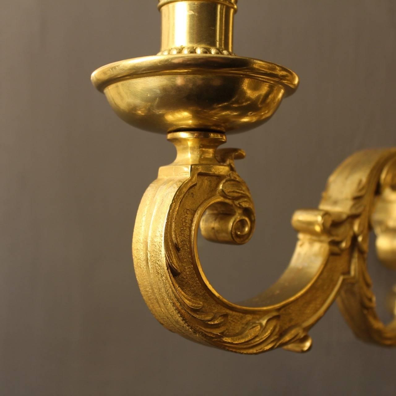 Set of Six French Gilded Bronze Antique Wall Lights 1