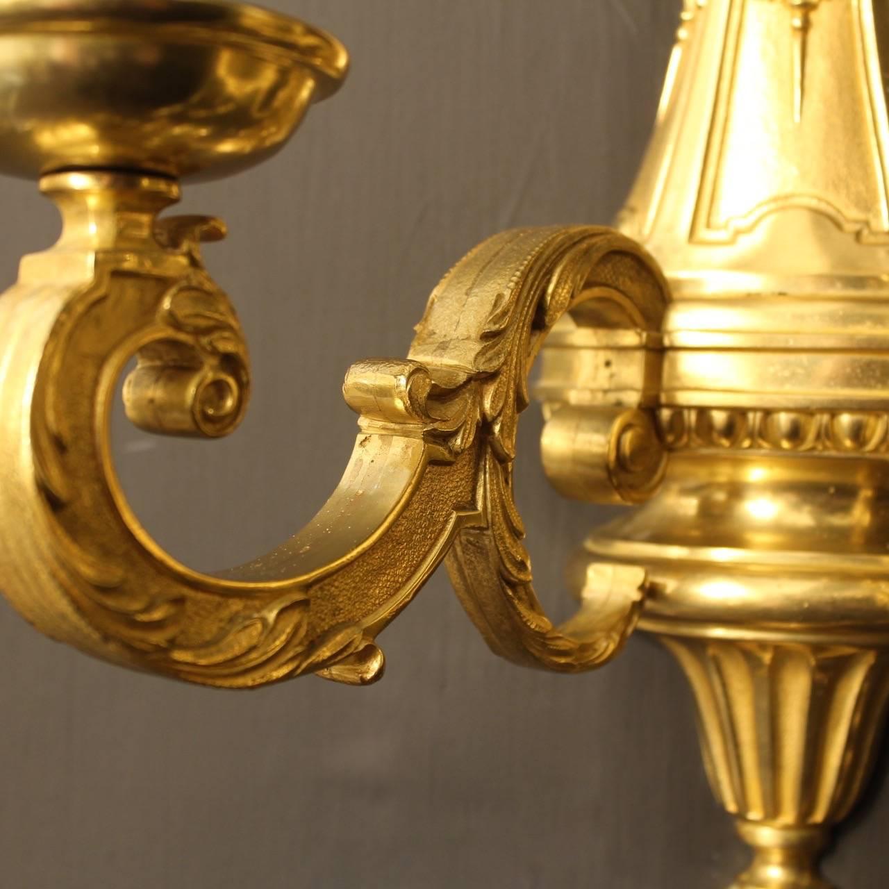 Set of Six French Gilded Bronze Antique Wall Lights 2