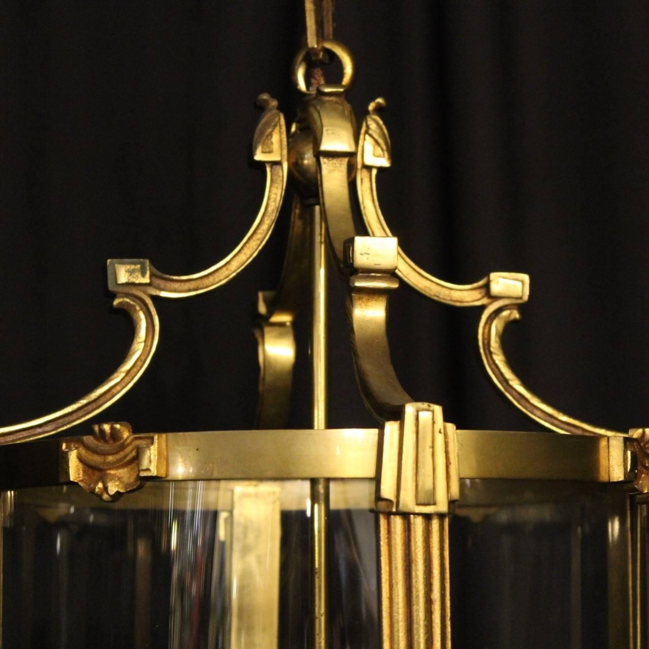 Bronze French Gilded Four-Light Antique Hall Lantern