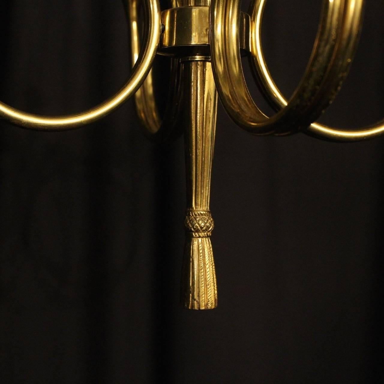 Brass French Maison Bagues Four-Arm Chandelier