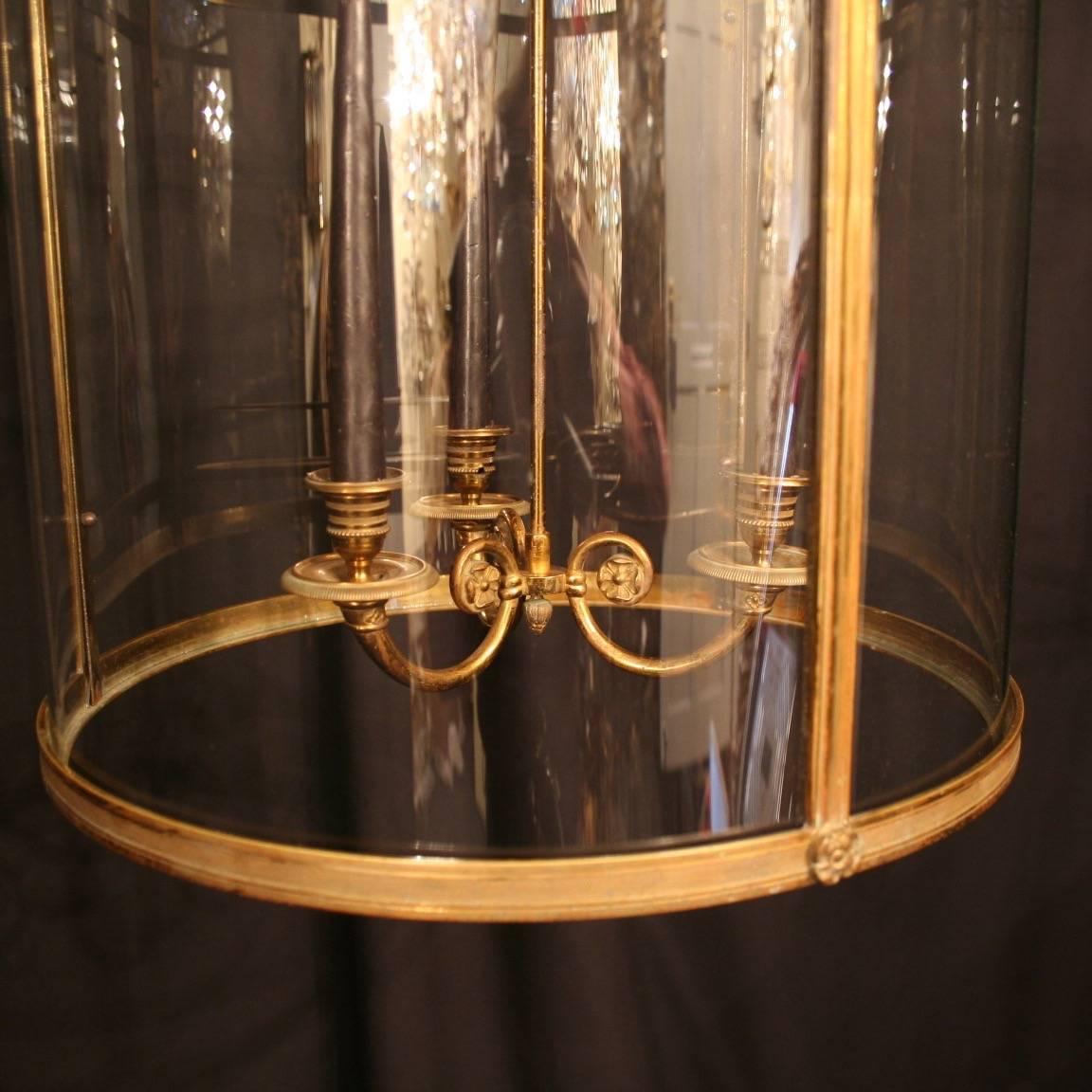 19th Century French Gilded Antique Convex Lantern