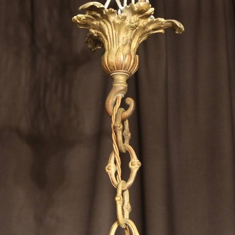 French Gilded Bronze Seven-Light Antique Chandelier For Sale 5