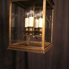 French Bronze Four-Light Antique Hall Lantern